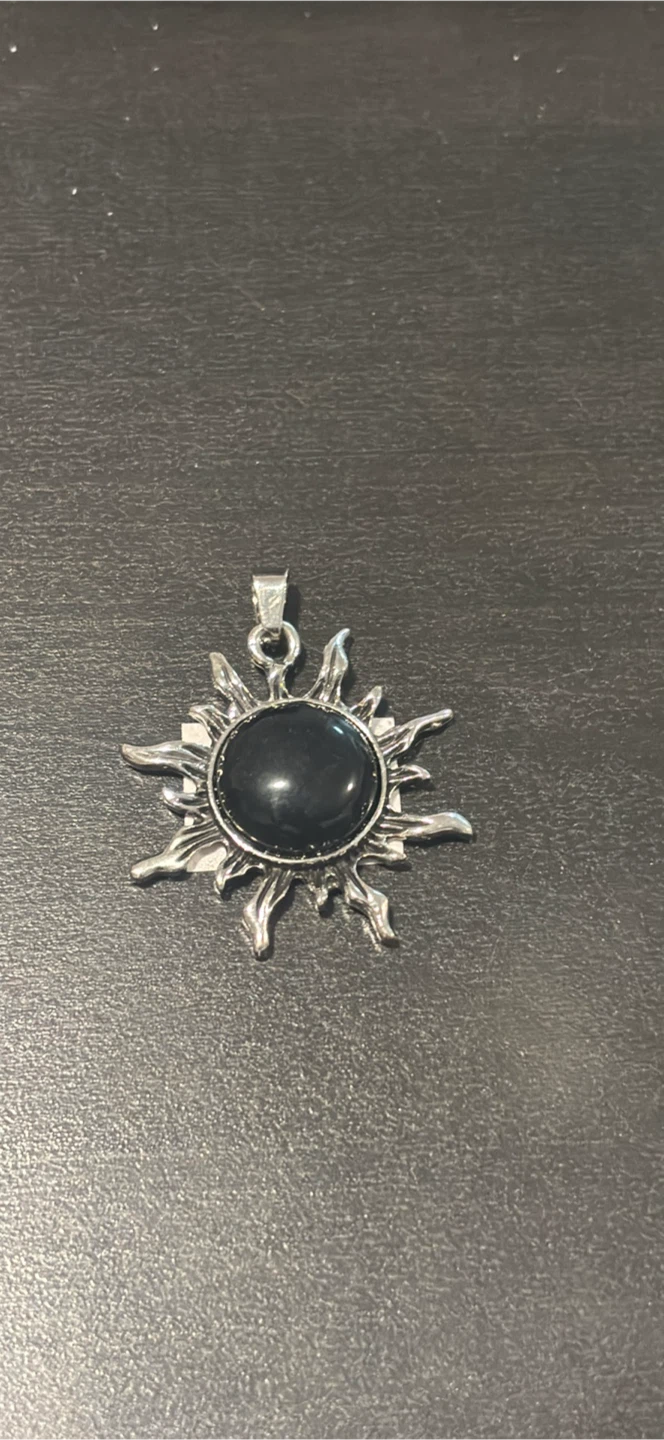 Sun Pendant with Black Stone