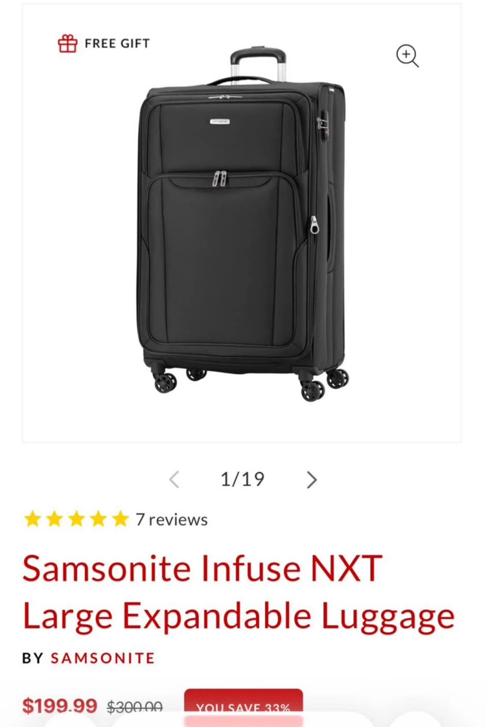 Samsonite Infuse NXT Large Expandable Luggage