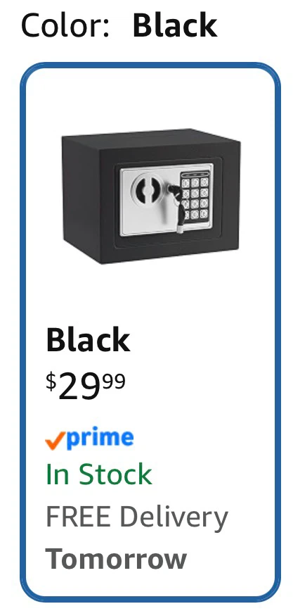Small Electronic Safe Box With Digital Keypad & Keys - photo 2