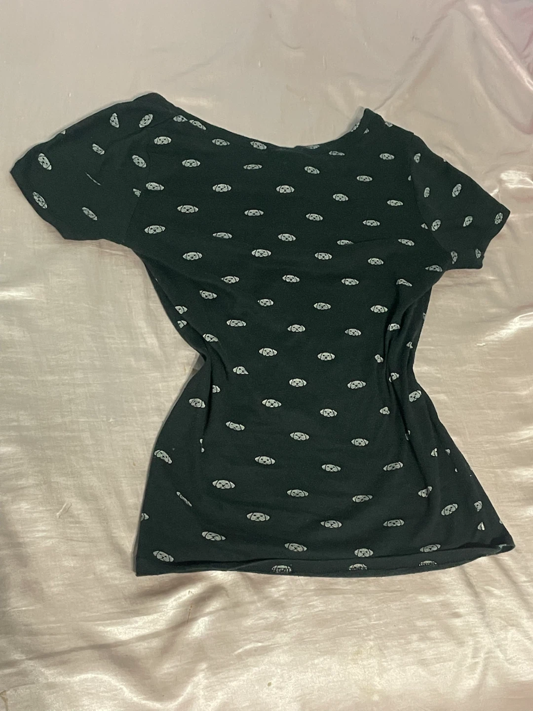 Black T-Shirt with Dog Print - photo 2