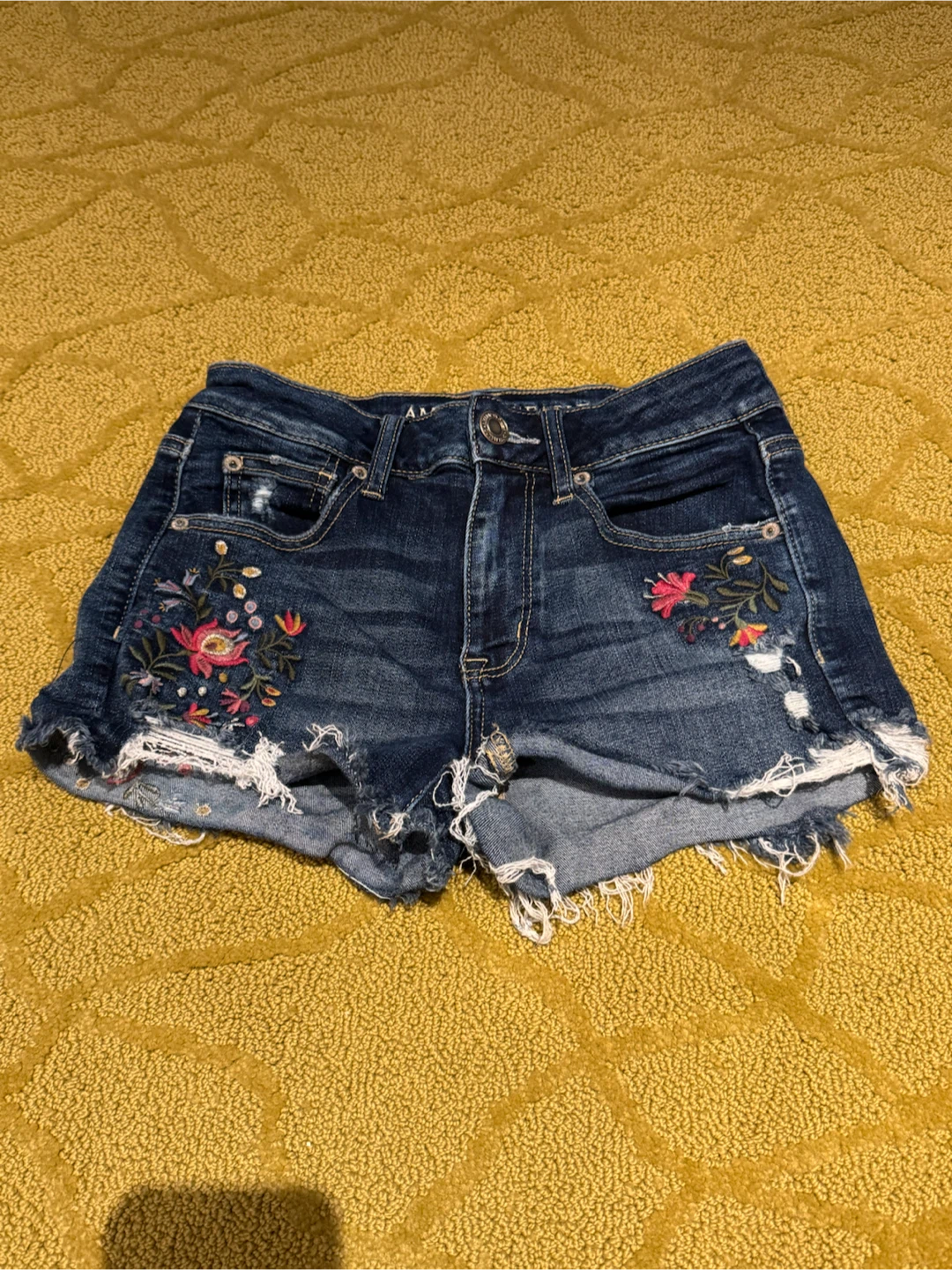 American Eagle Embroidered Denim Shorts - 4