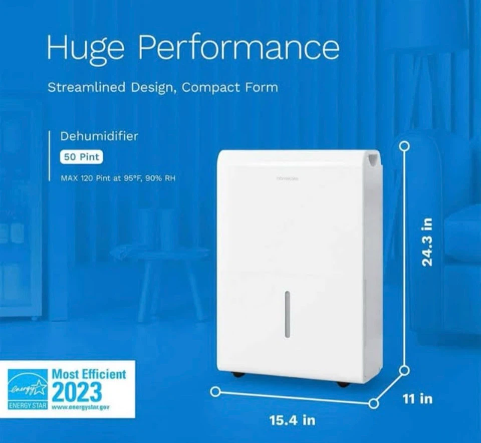 Dehumidifier 50 Pint with Wi-Fi and App Control