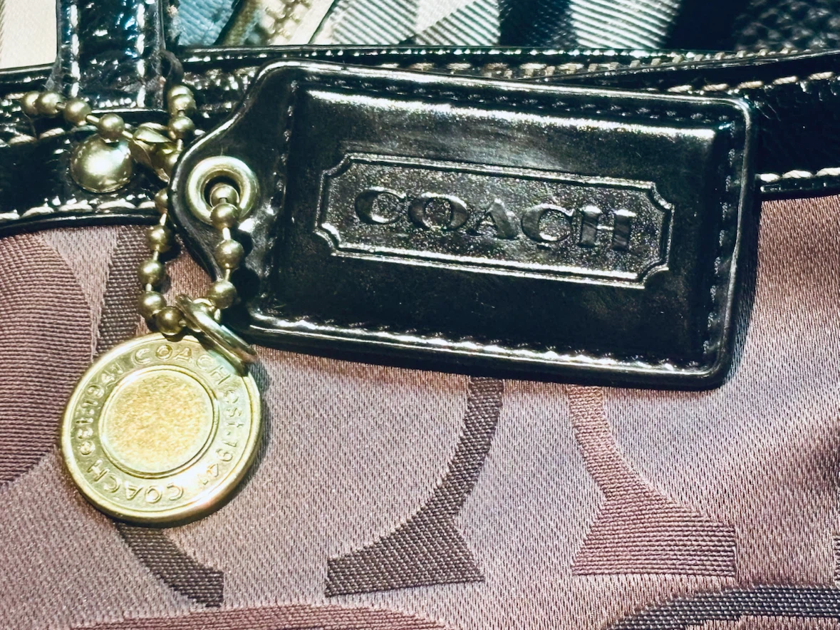 AUTHENTIC COACH Signature Stripe Tote Bag Purse - photo 2