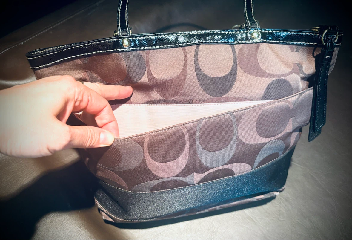 AUTHENTIC COACH Signature Stripe Tote Bag Purse - photo 5
