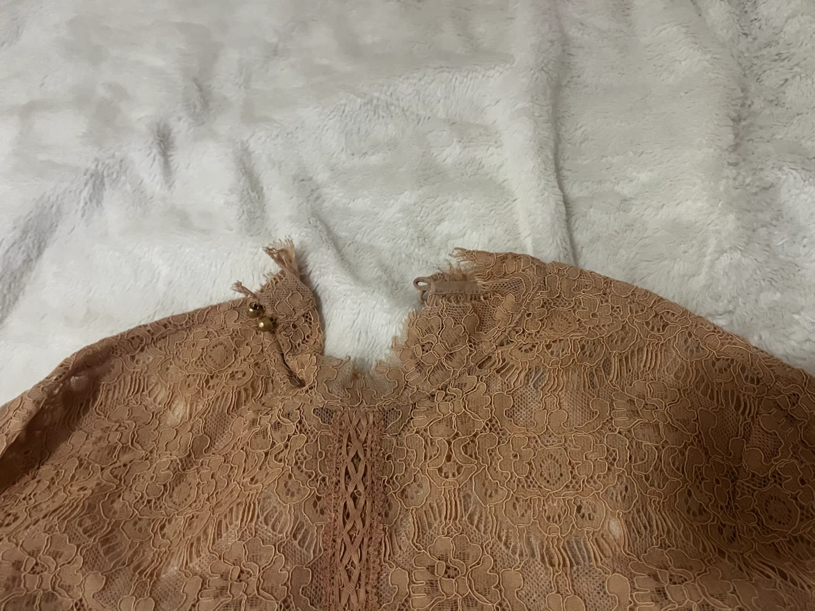 Tan-Peach Lace long Sleeve Top - photo 3