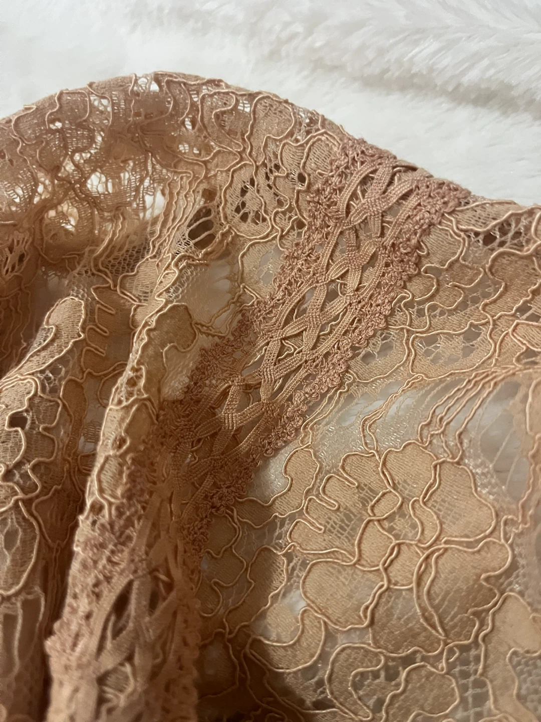 Tan-Peach Lace long Sleeve Top - photo 5