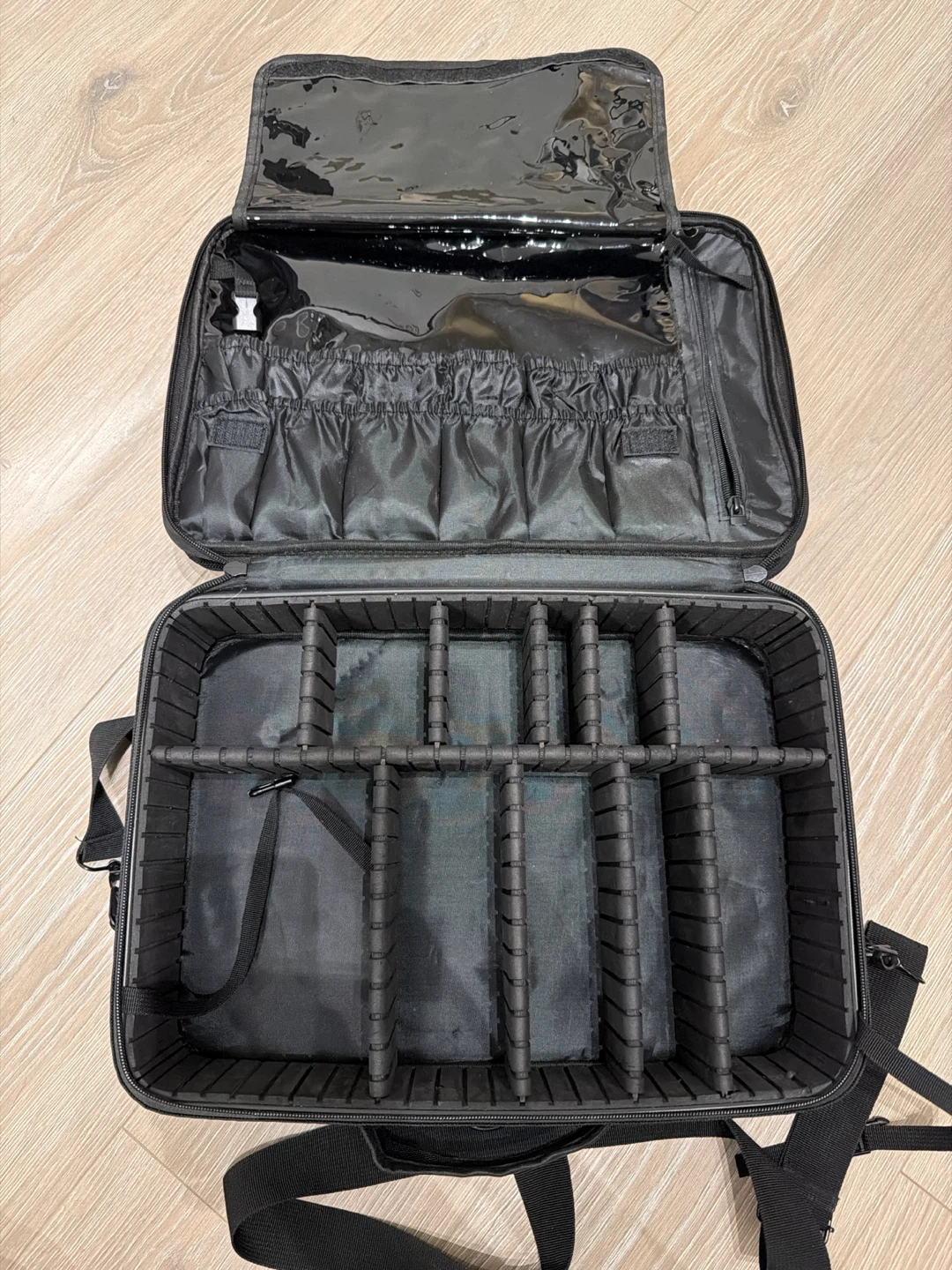 Black Makeup Train Case with Adjustable Compartments - photo 2