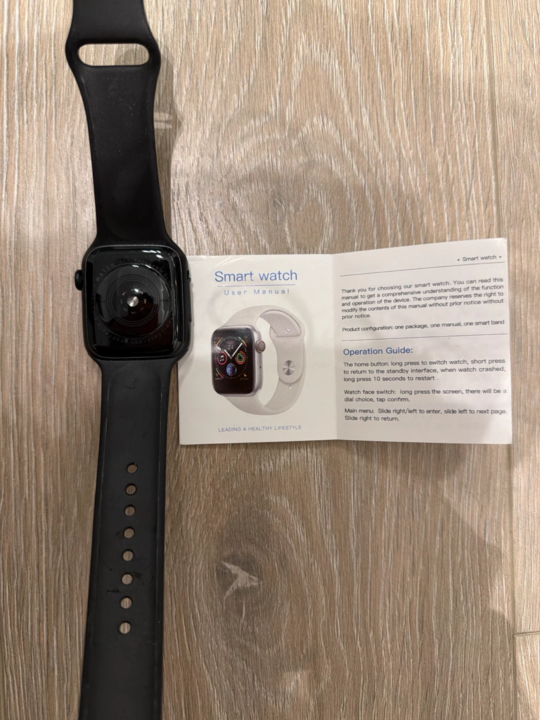 Black Smartwatch with User Manual - photo 2