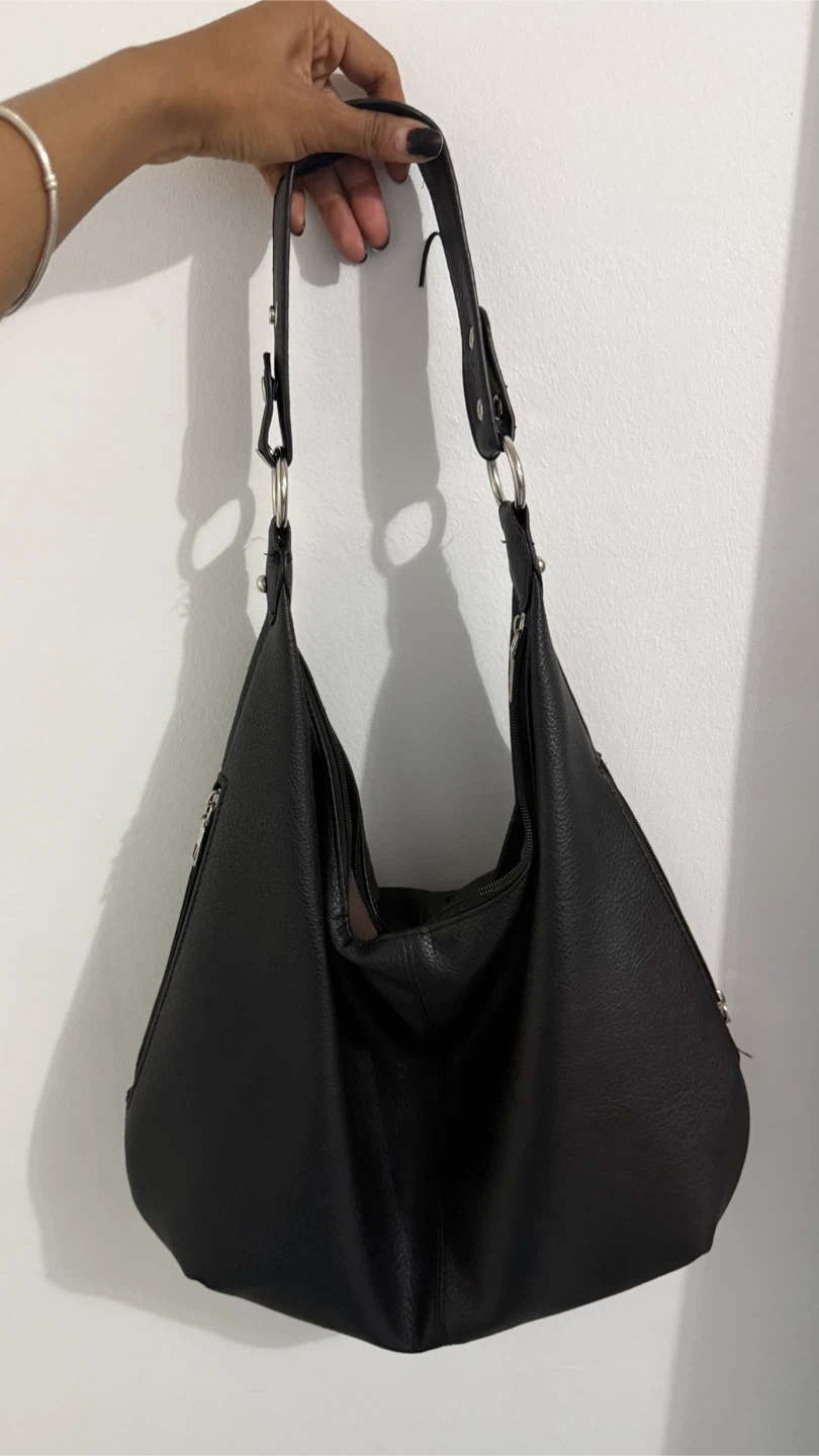 Black Leather Shoulder Bag