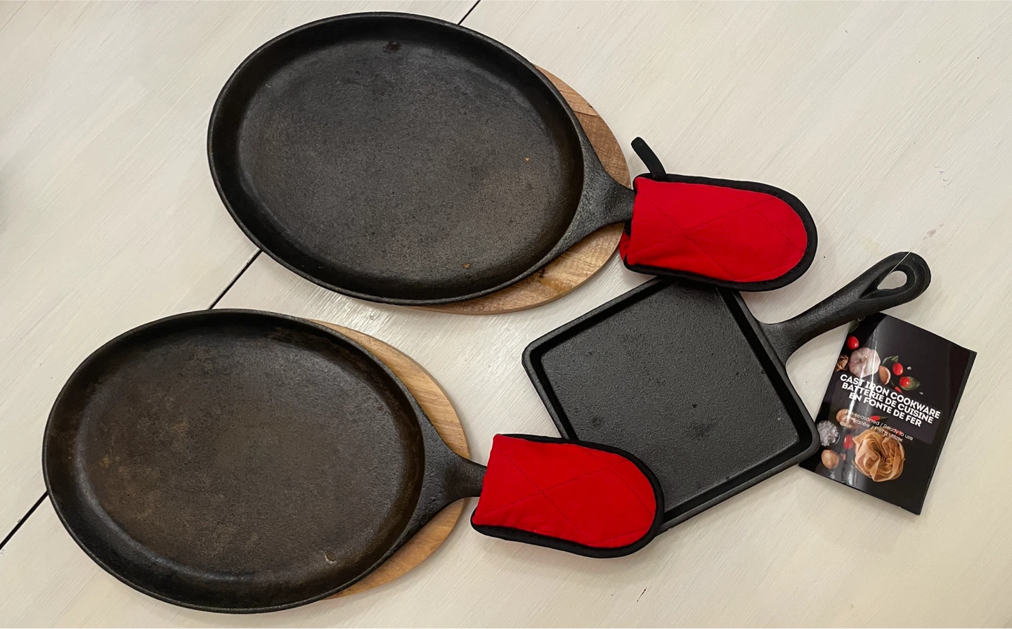 Cast Iron Cookware Set with Trivets