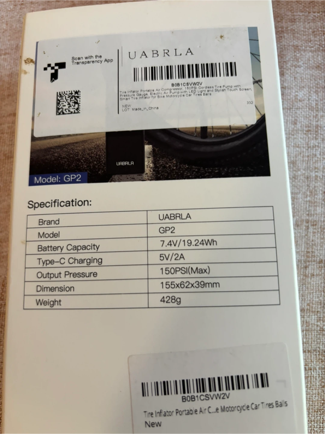 UABRLA Smart Tire Inflator GP2 - photo 2