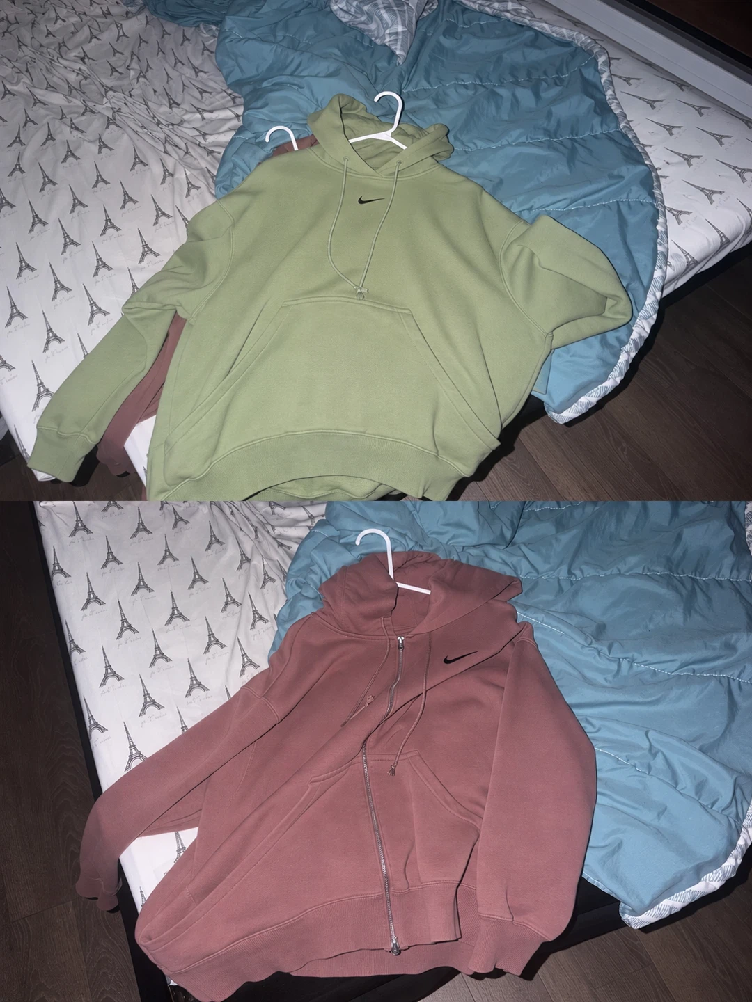 Nike Hoodies - Light Green & Dusty Rose