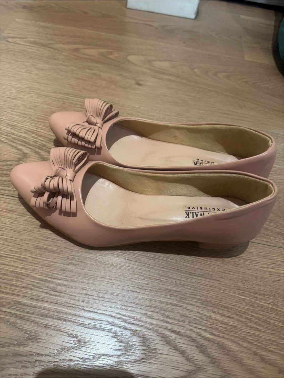Moon Walk Exclusive Pink Ballet Block Heels with Bow - photo 2