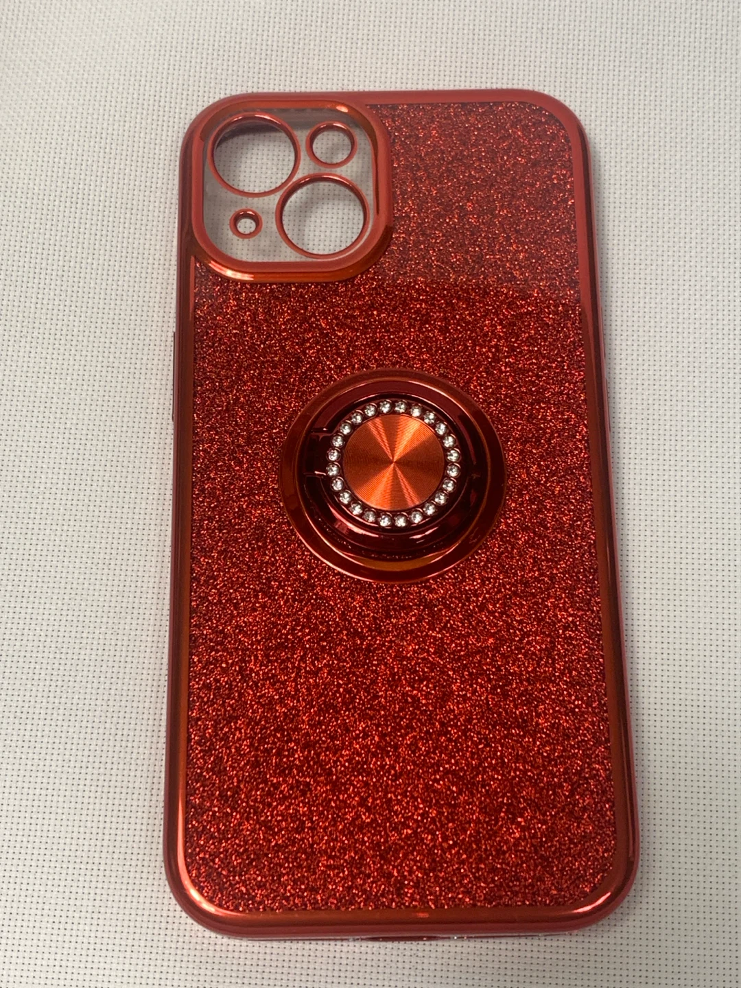 Red Glitter iPhone 12 Pro Max Case with Ring Holder