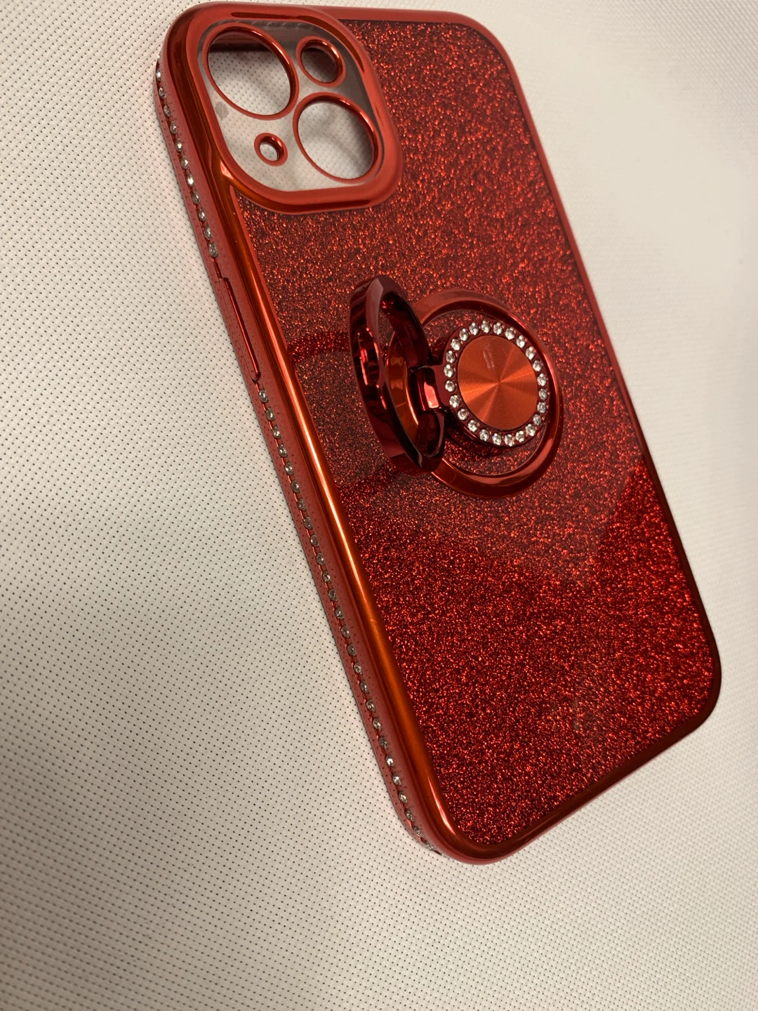 Red Glitter iPhone 12 Pro Max Case with Ring Holder - photo 3
