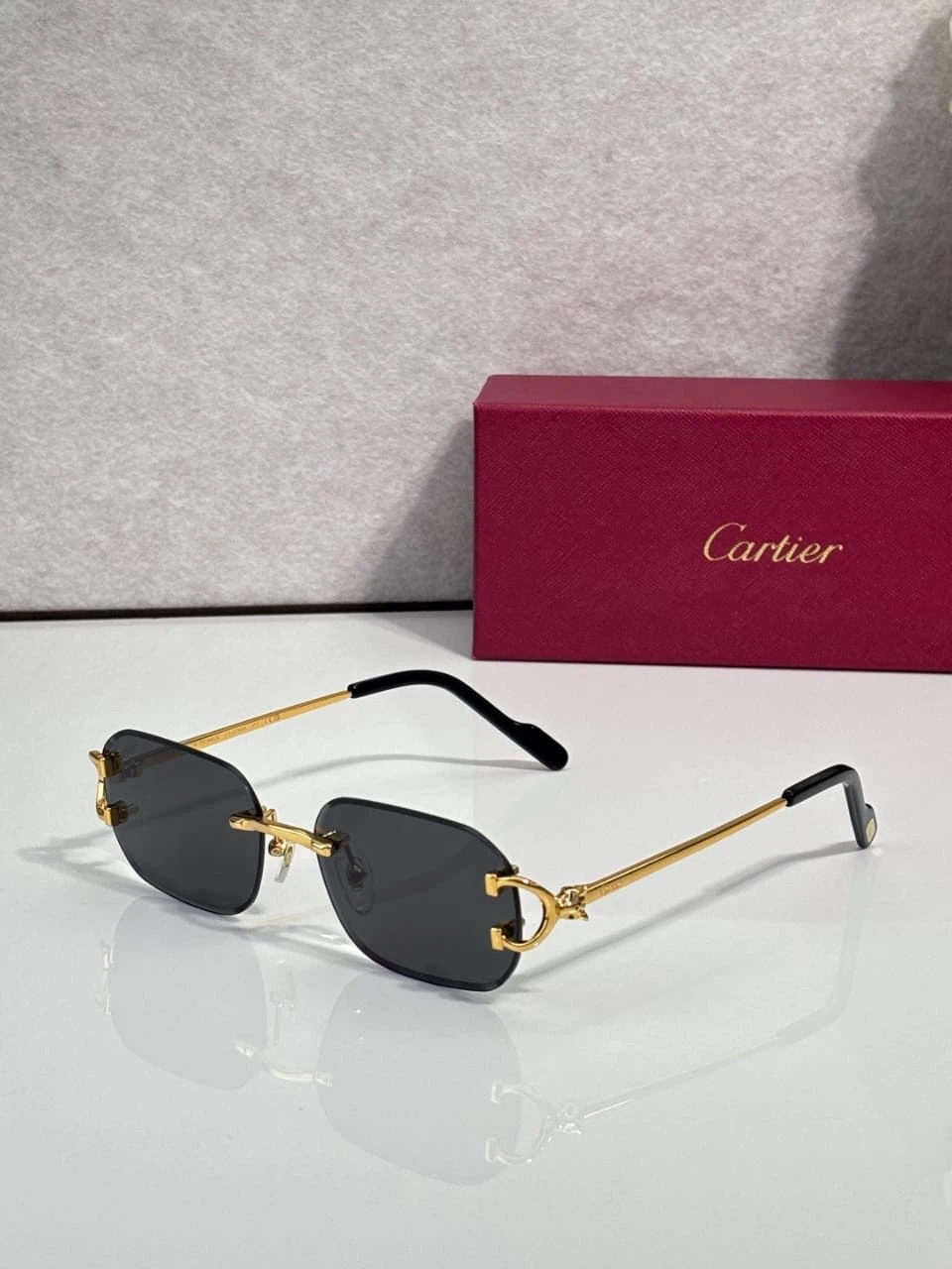 Cartier Rimless Sunglasses - Gold & Black