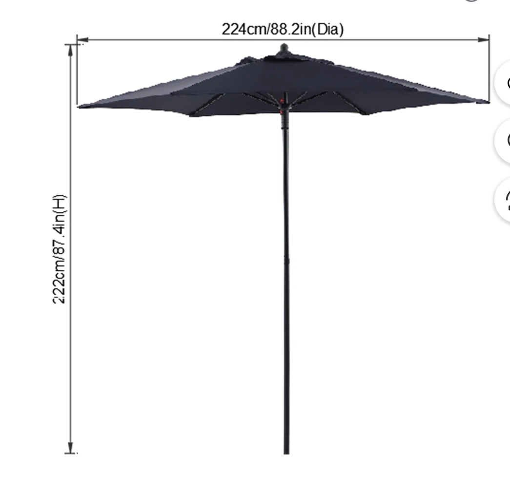 HOMETRENDS 7.5 ft Patio Umbrella (BASE NOT INCLUDED) - photo 2