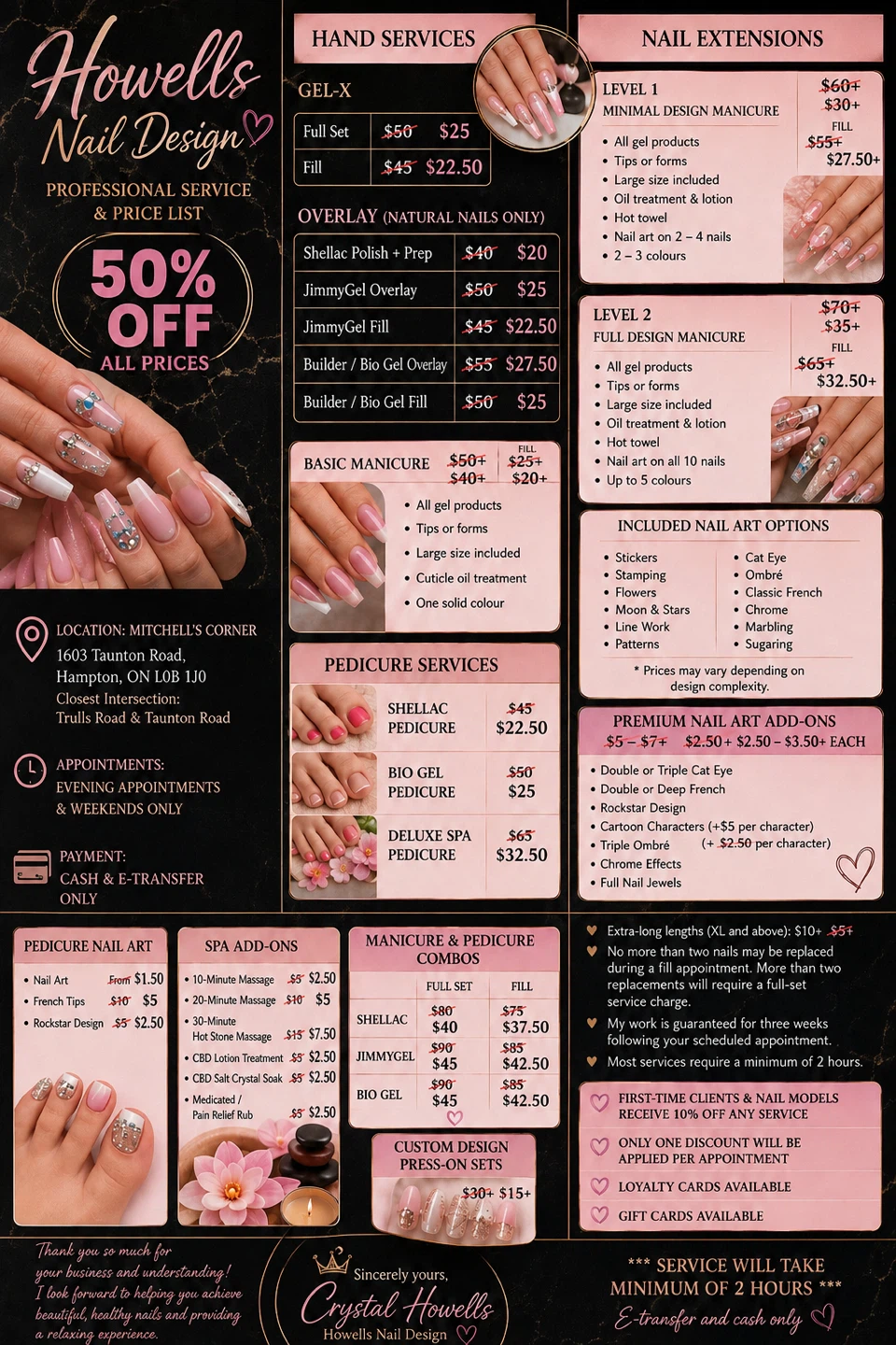 Howells Nail Design Price List