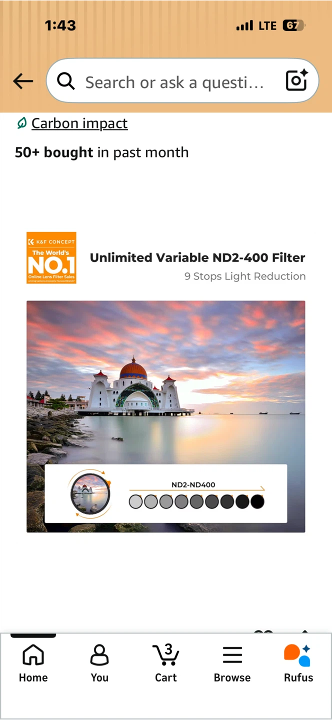 K&F CONCEPT 67mm Variable ND Filter ND2-ND400 - photo 3