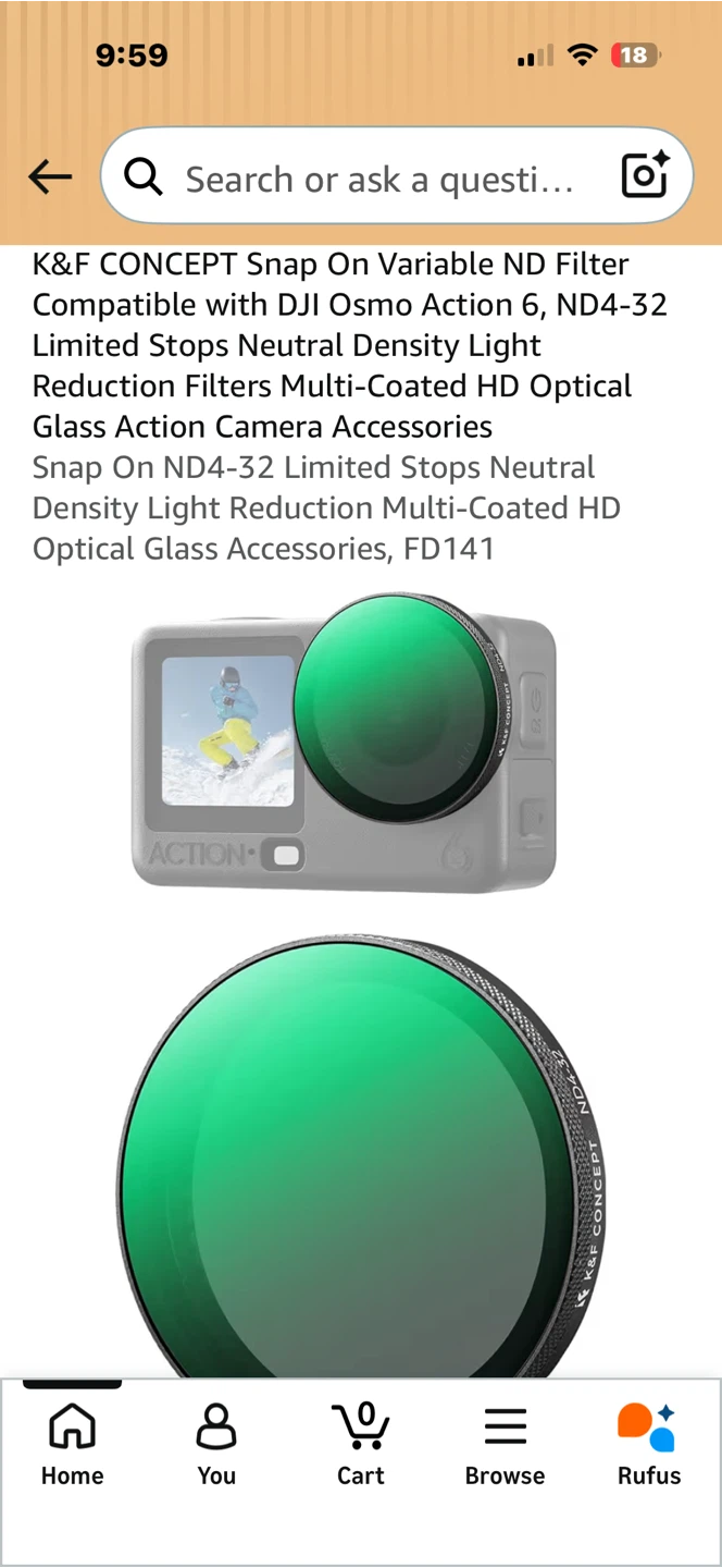 K&F CONCEPT Snap On Variable ND Filter for DJI Osmo Action 6 - photo 2