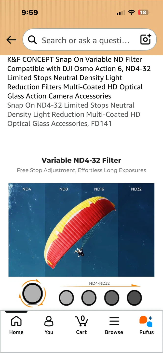K&F CONCEPT Snap On Variable ND Filter for DJI Osmo Action 6 - photo 5