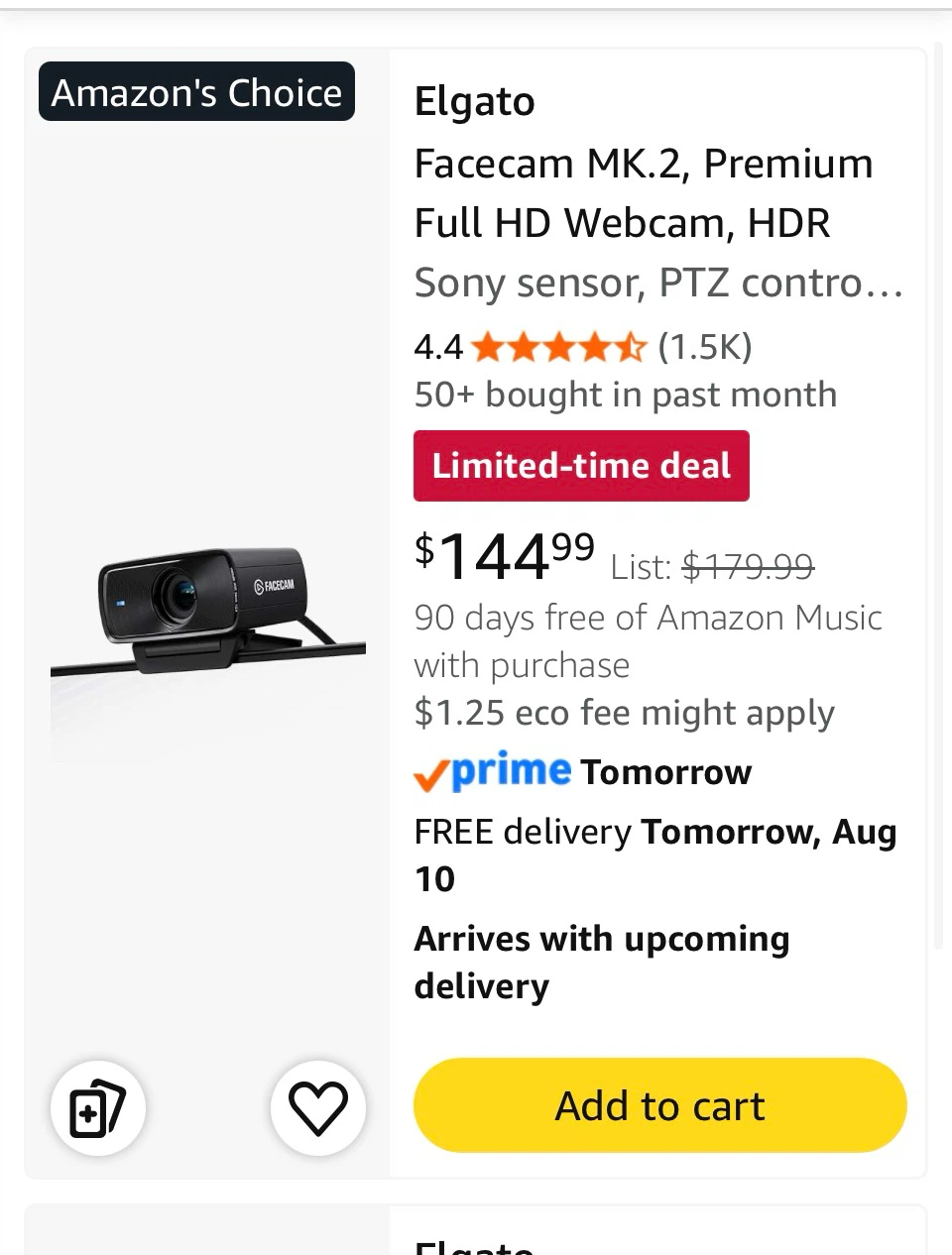 Elgato Facecam MK.2 Premium Full HD Webcam