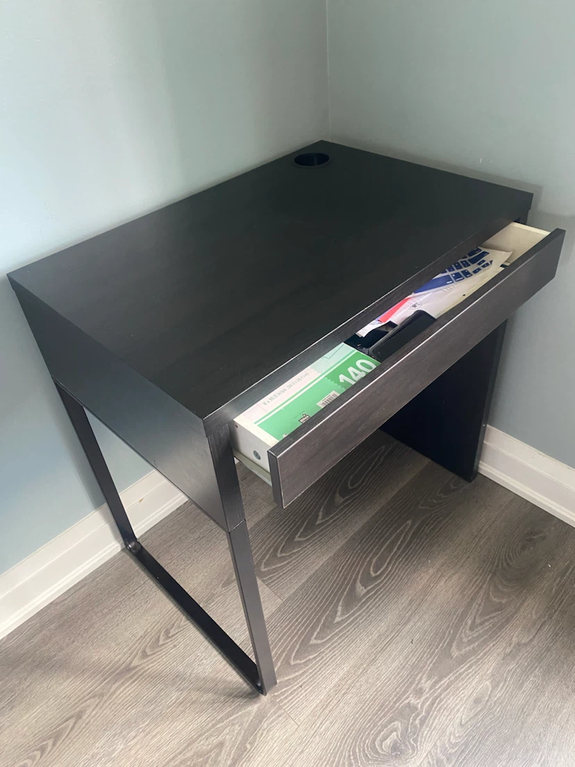 Dark Brown Desk with Drawer