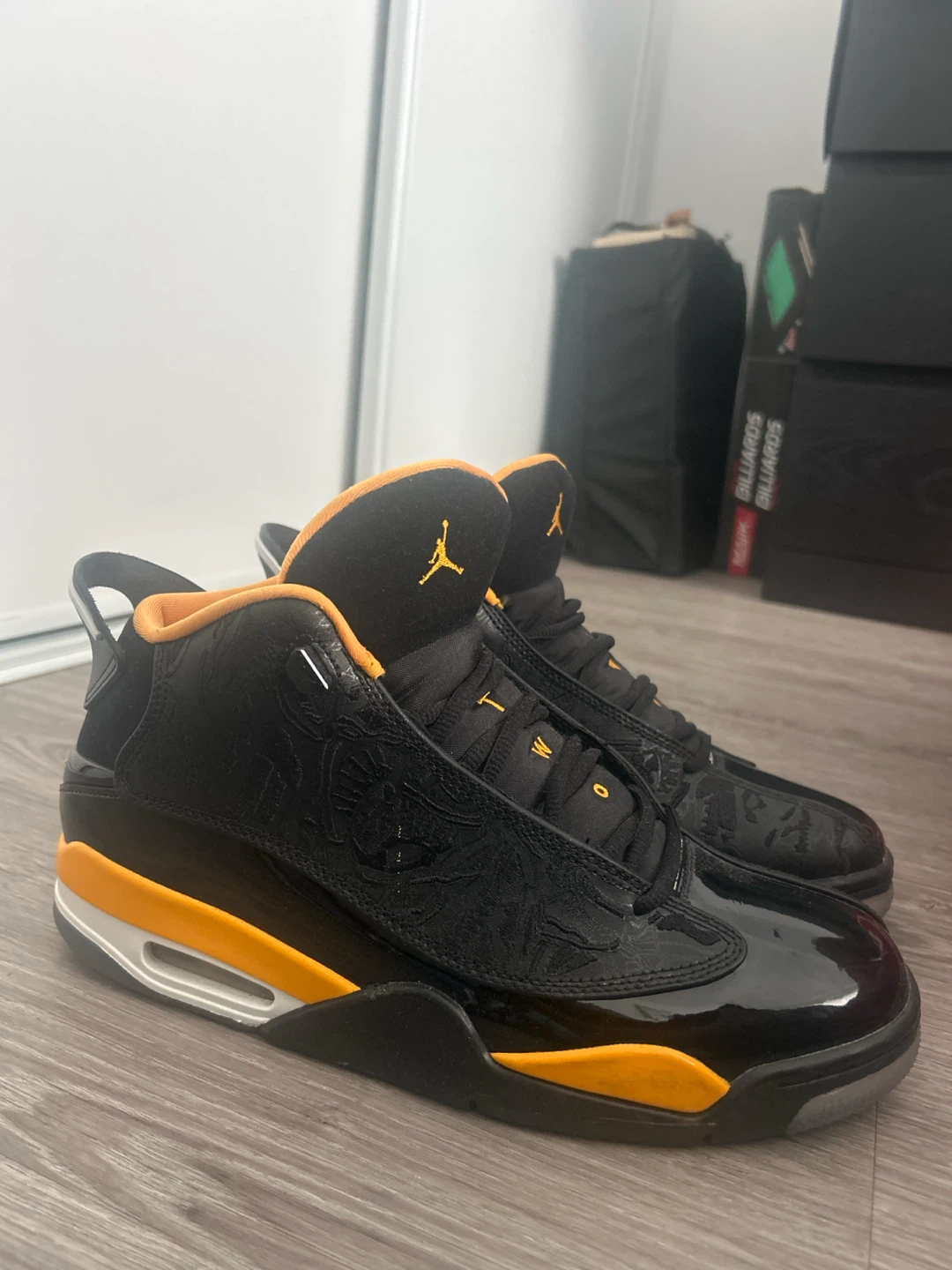 Jordan Black & Orange "Dub Zero" Sneakers - photo 4