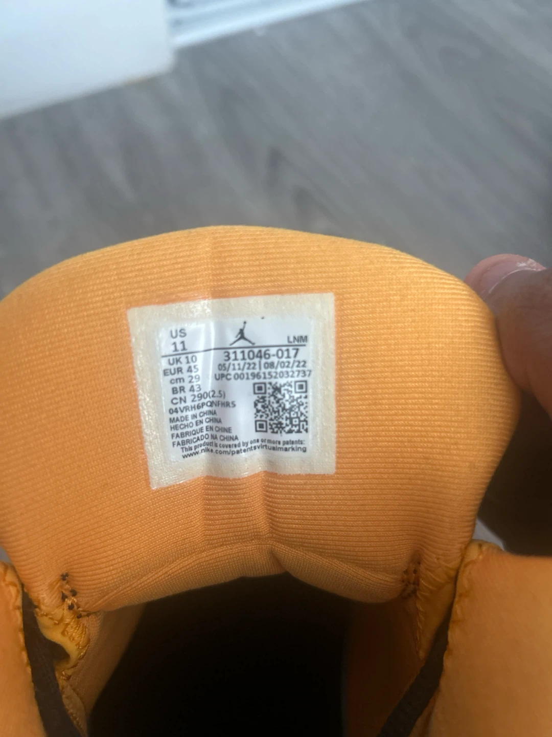 Jordan Black & Orange "Dub Zero" Sneakers - photo 5