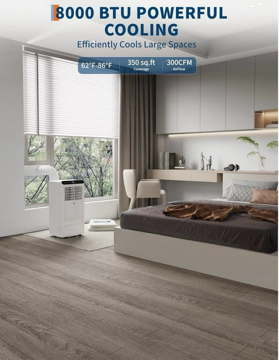 White Portable Air Conditioner with Remote - photo 4