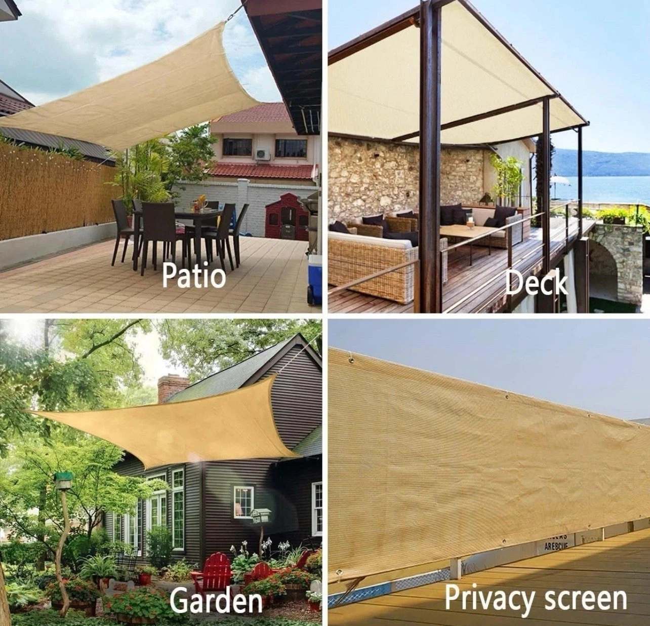 6ft x 6ft Beige Shade Sail (Privacy Screen) - photo 5
