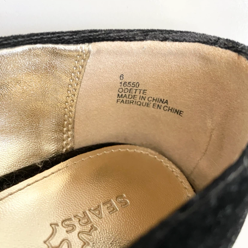 Sears Black Velvet Pointed-Toe Women’s Flats (US 6) - photo 5