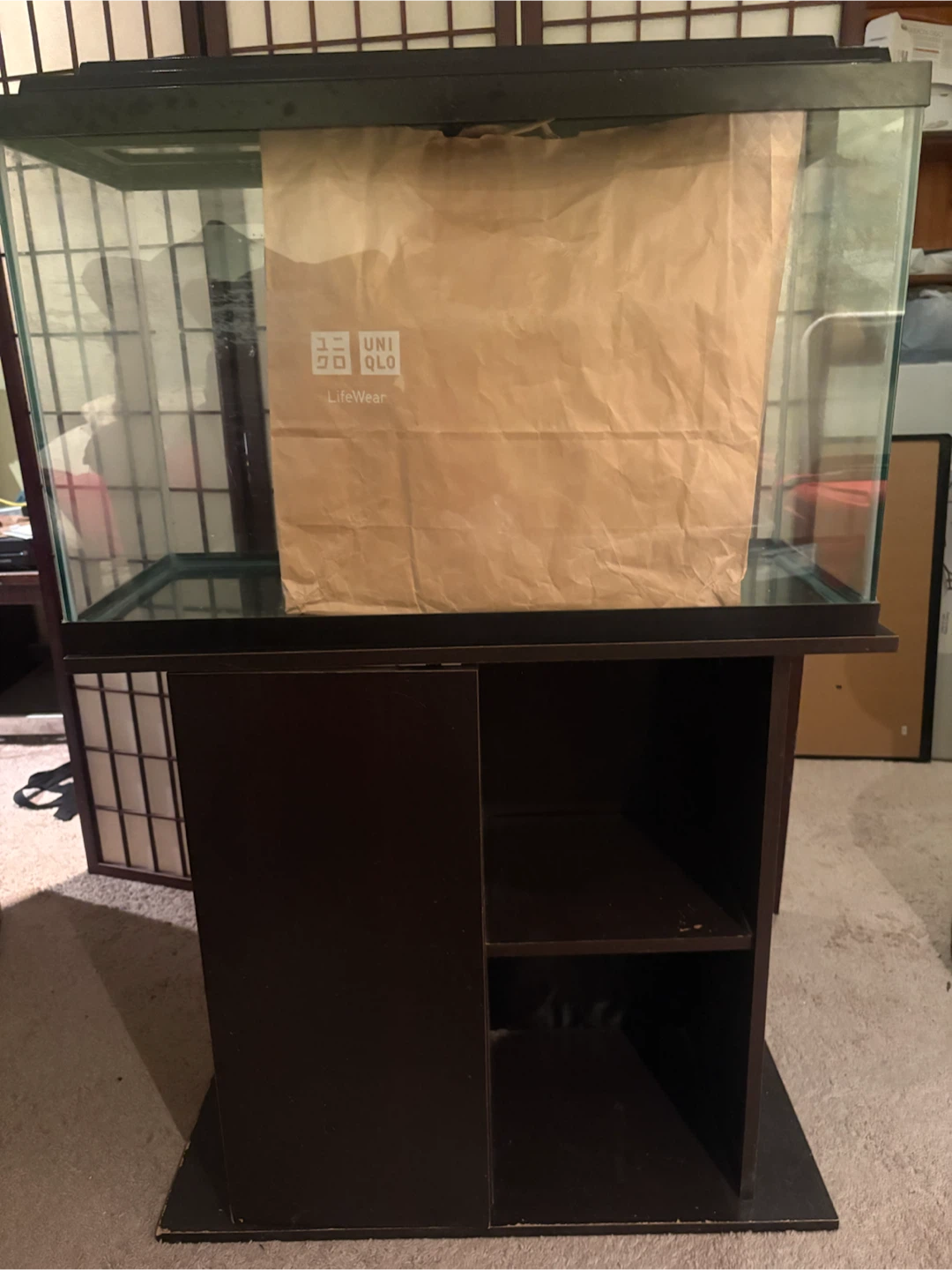 Fish Tank with Stand. Aquarium Gravel and Supplies