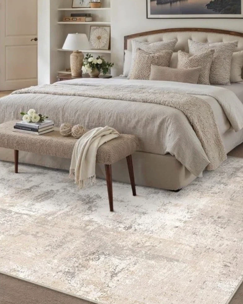 Abstract Beige Area Rug