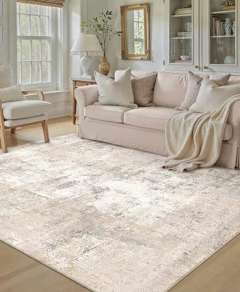 Abstract Beige Area Rug - photo 2