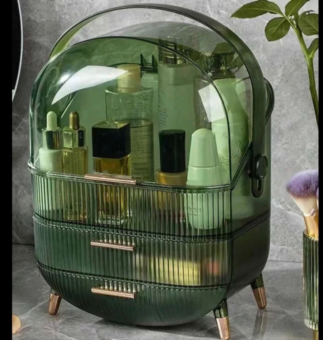 Green Cosmetic Organizer with Drawers