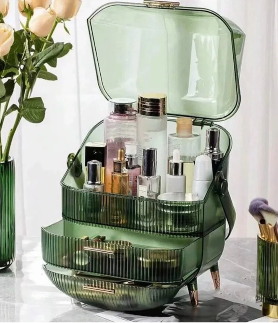 Green Cosmetic Organizer with Drawers - photo 3