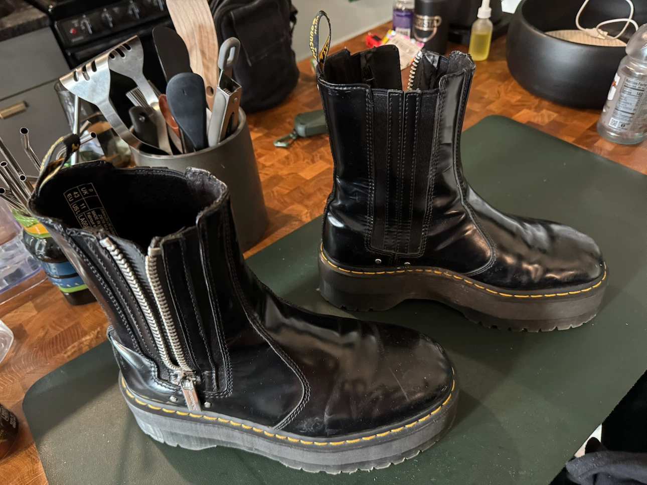 Dr. Martens 2976 Max Platform Chelsea Boots Black Leather - photo 2