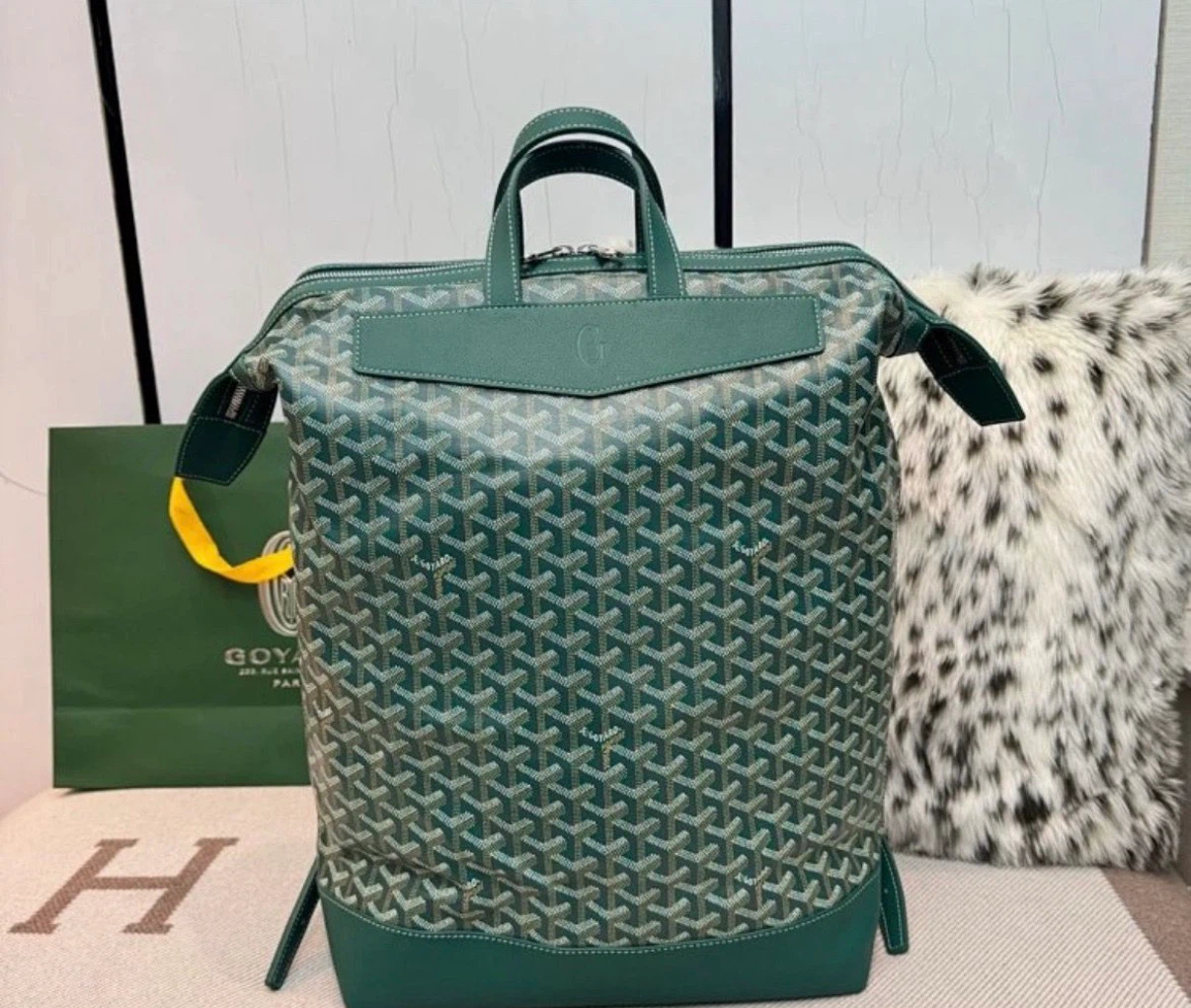 Goyard Green Monogram Backpack