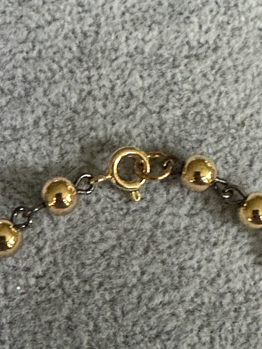 Gold beaded necklace with clear stones - photo 3