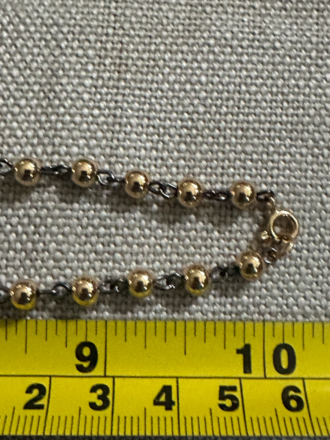 Gold beaded necklace with clear stones - photo 5