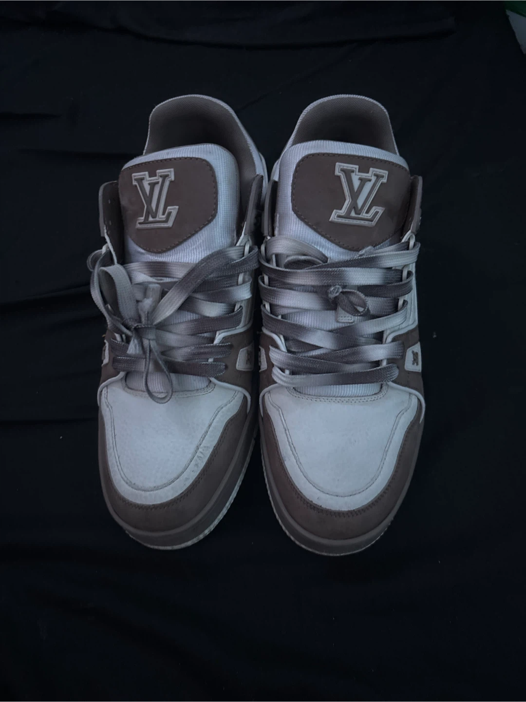 Louis Vuitton White & Brown Sneakers