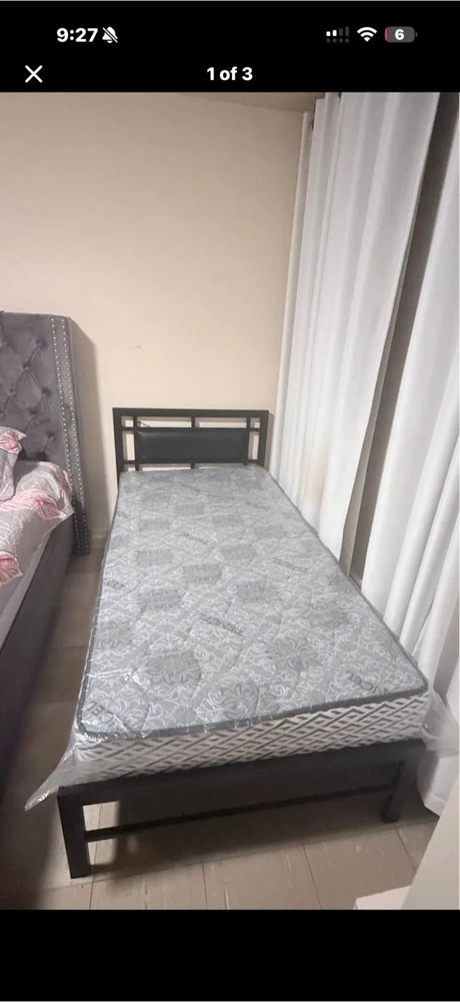 Twin Bed Frame with Mattress
