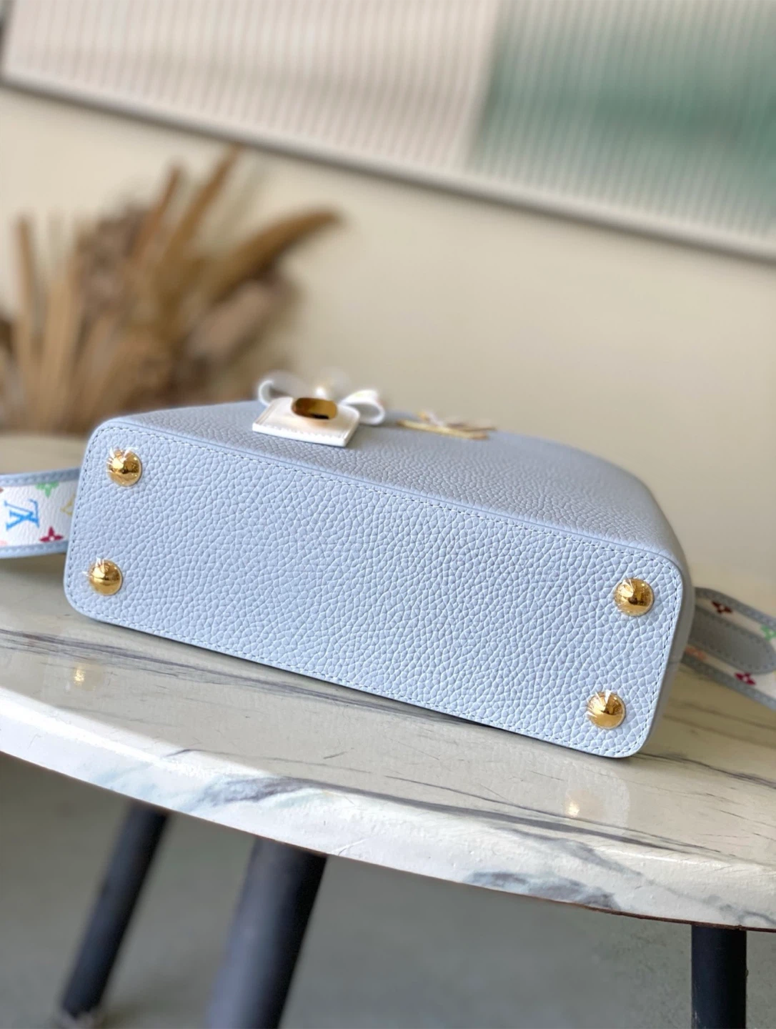 Louis Vuitton Top Handle Bag Light Blue Leather - photo 3