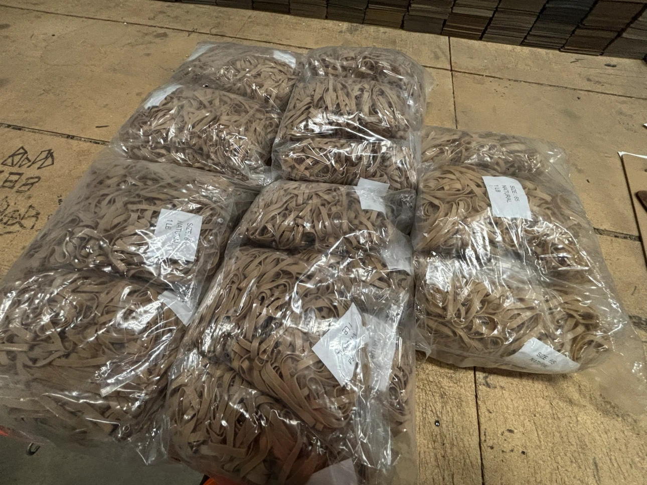 Bags of Natural Rubber Bands