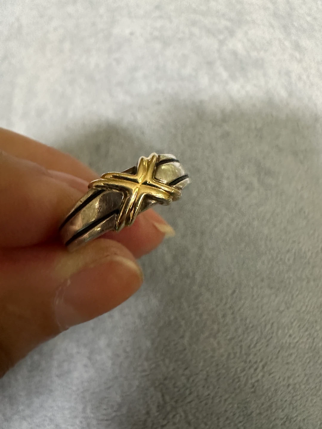Sterling Silver and 14k Gold Ring
