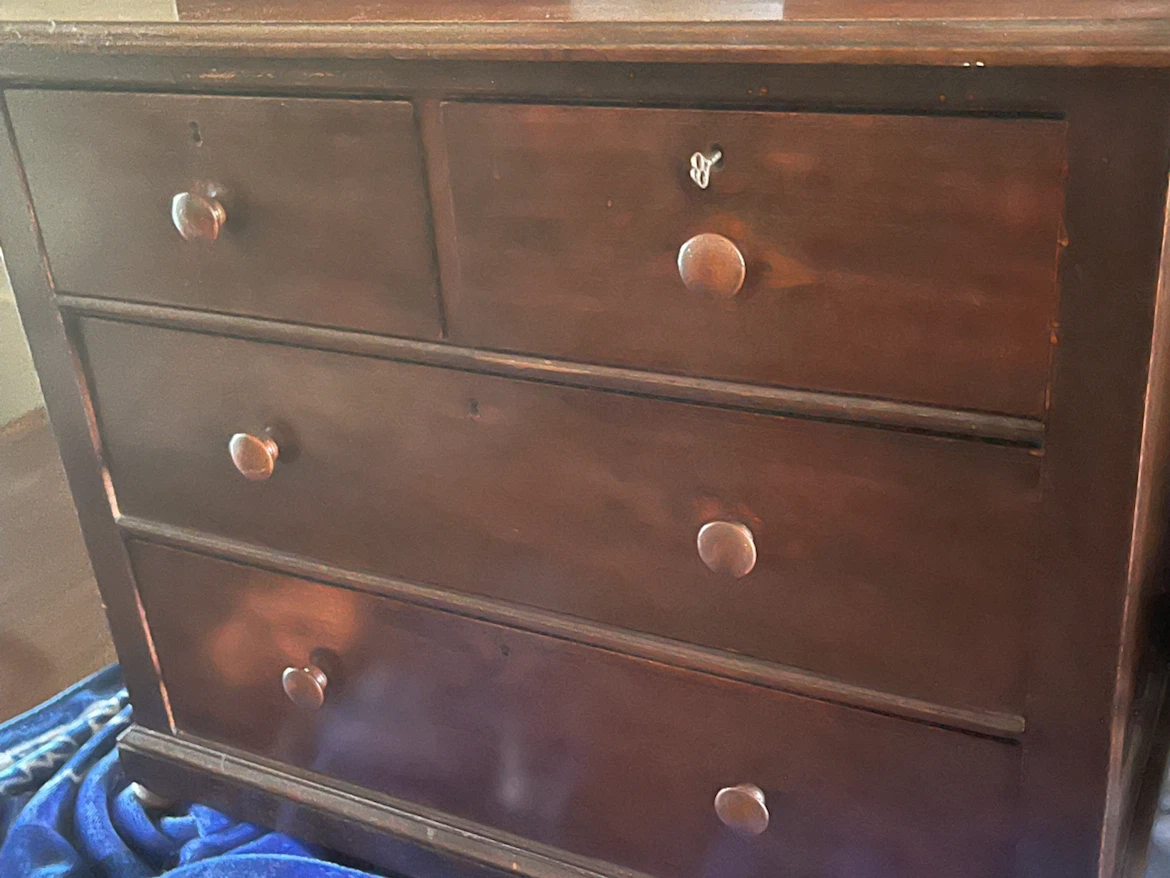 Antique Wooden Dresser with Pivoting Mirror - photo 4