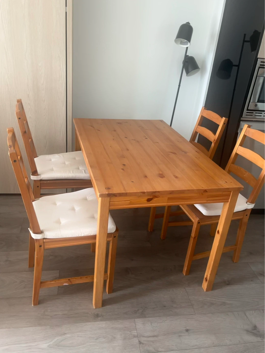 Wooden Dining Table with 4 Chairs