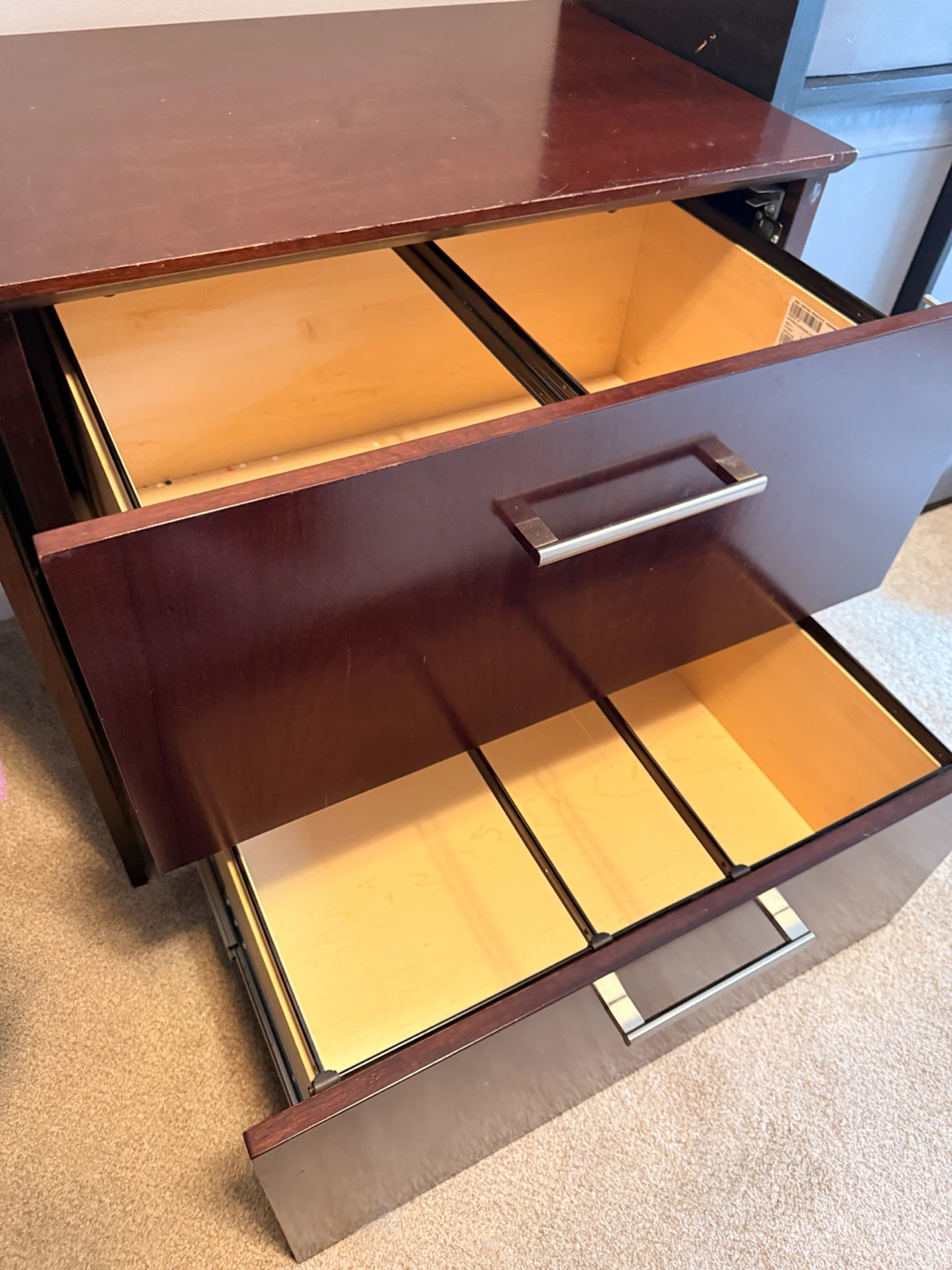 2 drawer wooden filing cabinet with locks - photo 2