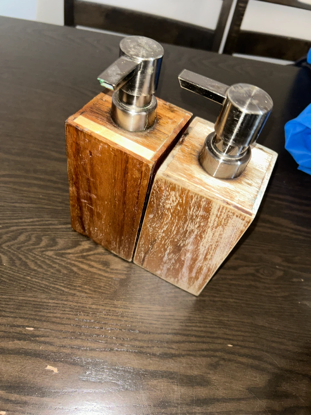 Set of 2 Wooden Soap Dispensers